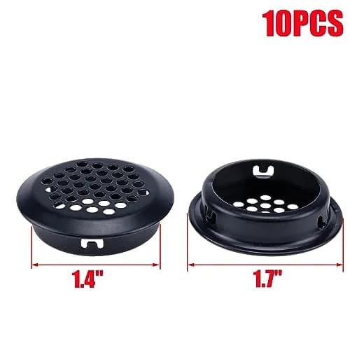 MY MIRONEY 10PCS Black Circular Soffit Air Vents, 1.4" Mounting Diameter | Durable Stainless Steel Vent for Cabinets & Offices thumbnail 2