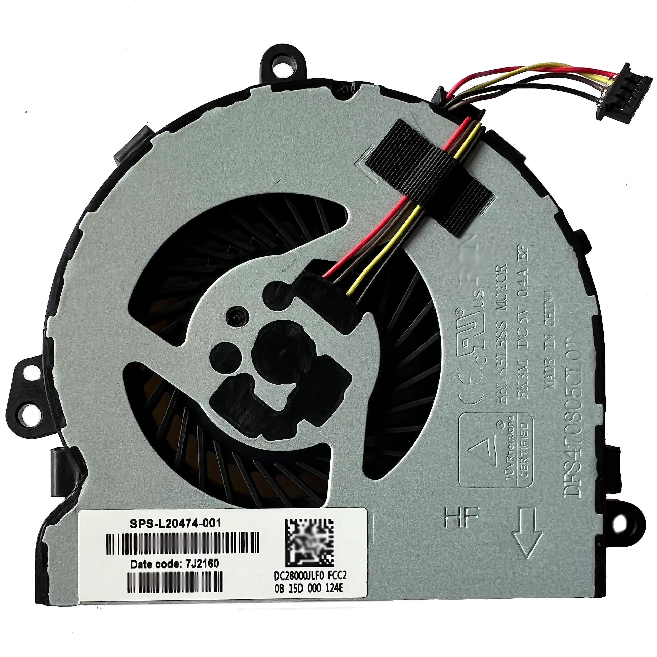 hk - Part Fan Replacement for HP 250 G7 CPU Cooling Fan SPS L20474-001 UMA | 4-Pin 5V Polycarbonate