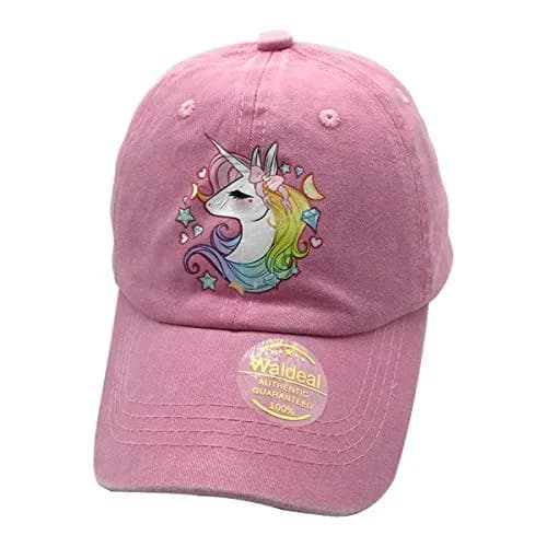 Waldeal Pink Unicorn Hat Adjustable Denim Baseball Cap for Girls | One Size thumbnail 5