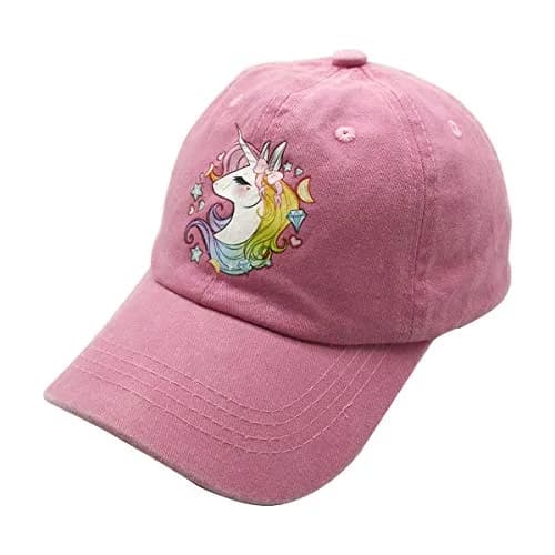 Waldeal Pink Unicorn Hat Adjustable Denim Baseball Cap for Girls | One Size thumbnail 1