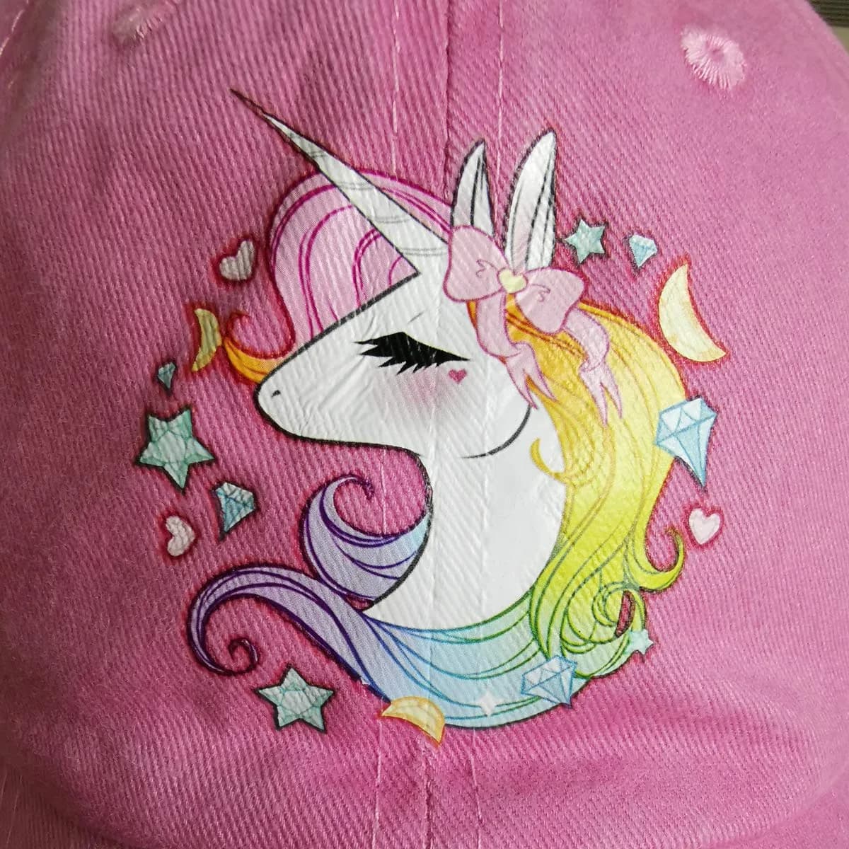 Waldeal Pink Unicorn Hat Adjustable Denim Baseball Cap for Girls | One Size - view 3