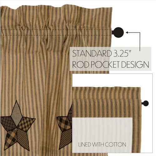 VHC BRANDS Farmhouse Star Cotton Valance 72 in. L x 16 in. W | Vintage Farmhouse Decor thumbnail 6