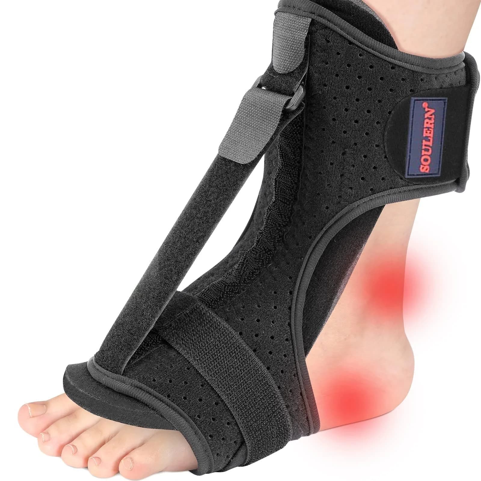 soulern Plantar Fasciitis Night Splint Drop Foot Orthotic Brace | Adjustable Dorsal Support for Heel & Ankle Pain Relief