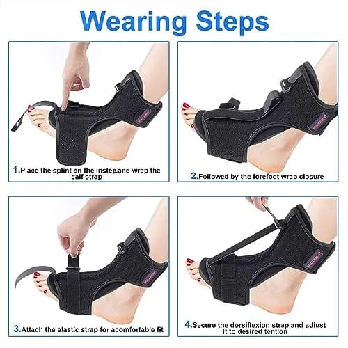 soulern Plantar Fasciitis Night Splint Drop Foot Orthotic Brace | Adjustable Dorsal Support for Heel & Ankle Pain Relief thumbnail 3