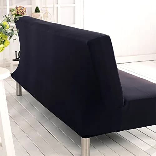 Homonic Solid Colour Armless Sofa Bed Cover Polyester Spandex 70-83in | Elastic Full Folding Couch Shield thumbnail 4