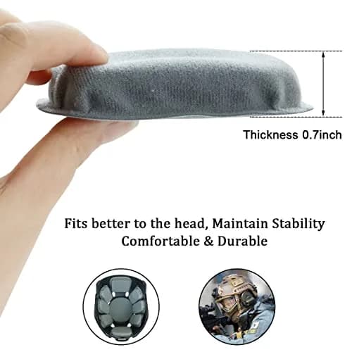 AOUTACC Universal Airsoft Helmet Pads, Replacement Foam Padding Kits Set Accessories Mats for Fast-Style/MICH/ACH/PASGT Helmets (Memory Foam, Light Gray) thumbnail 2