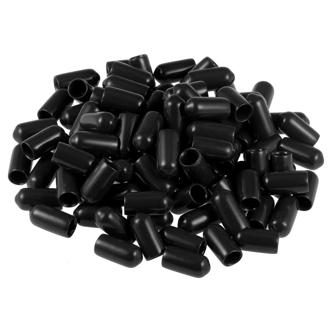 uxcell 100pcs Black Vinyl Round Tube End Caps 3mm ID | Protects Floors and Threads — Black / 6mm