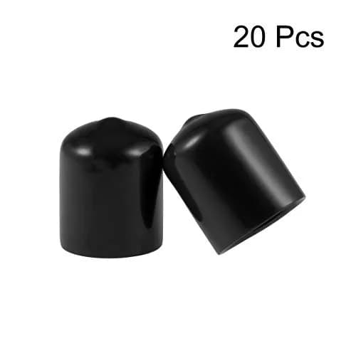 uxcell 20pcs Black Vinyl Rubber End Caps 18mm ID | Protect Furniture & Threads thumbnail 2