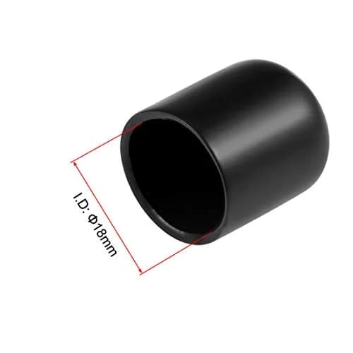 uxcell 20pcs Black Vinyl Rubber End Caps 18mm ID | Protect Furniture & Threads thumbnail 3