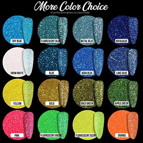 Teenitor Fine Glitter, 32 Jars, 8g Each | Assorted Colors for Arts, Makeup & Nails thumbnail 2