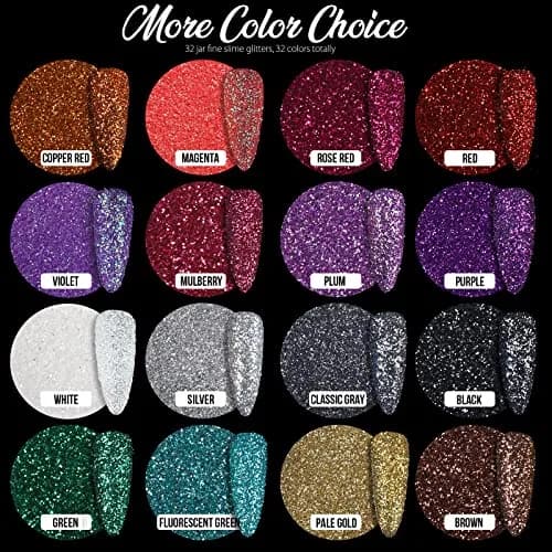 Teenitor Fine Glitter, 32 Jars, 8g Each | Assorted Colors for Arts, Makeup & Nails thumbnail 3