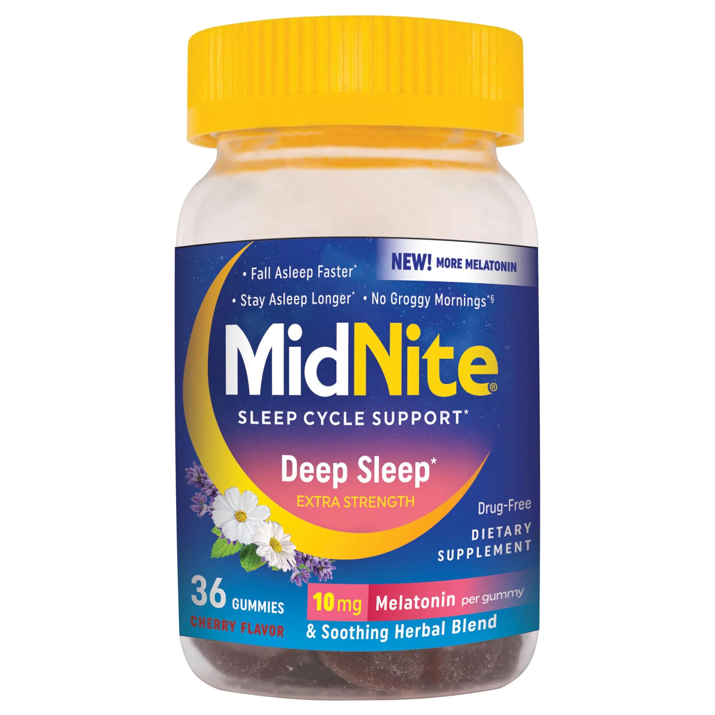 MidNite Deep Sleep Extra Strength, 10 mg Melatonin Gummies | Supports Restful Sleep & Circadian Rhythm (70-120 chars) — Red