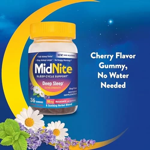 MidNite Deep Sleep Extra Strength, 10 mg Melatonin Gummies | Supports Restful Sleep & Circadian Rhythm (70-120 chars) thumbnail 5
