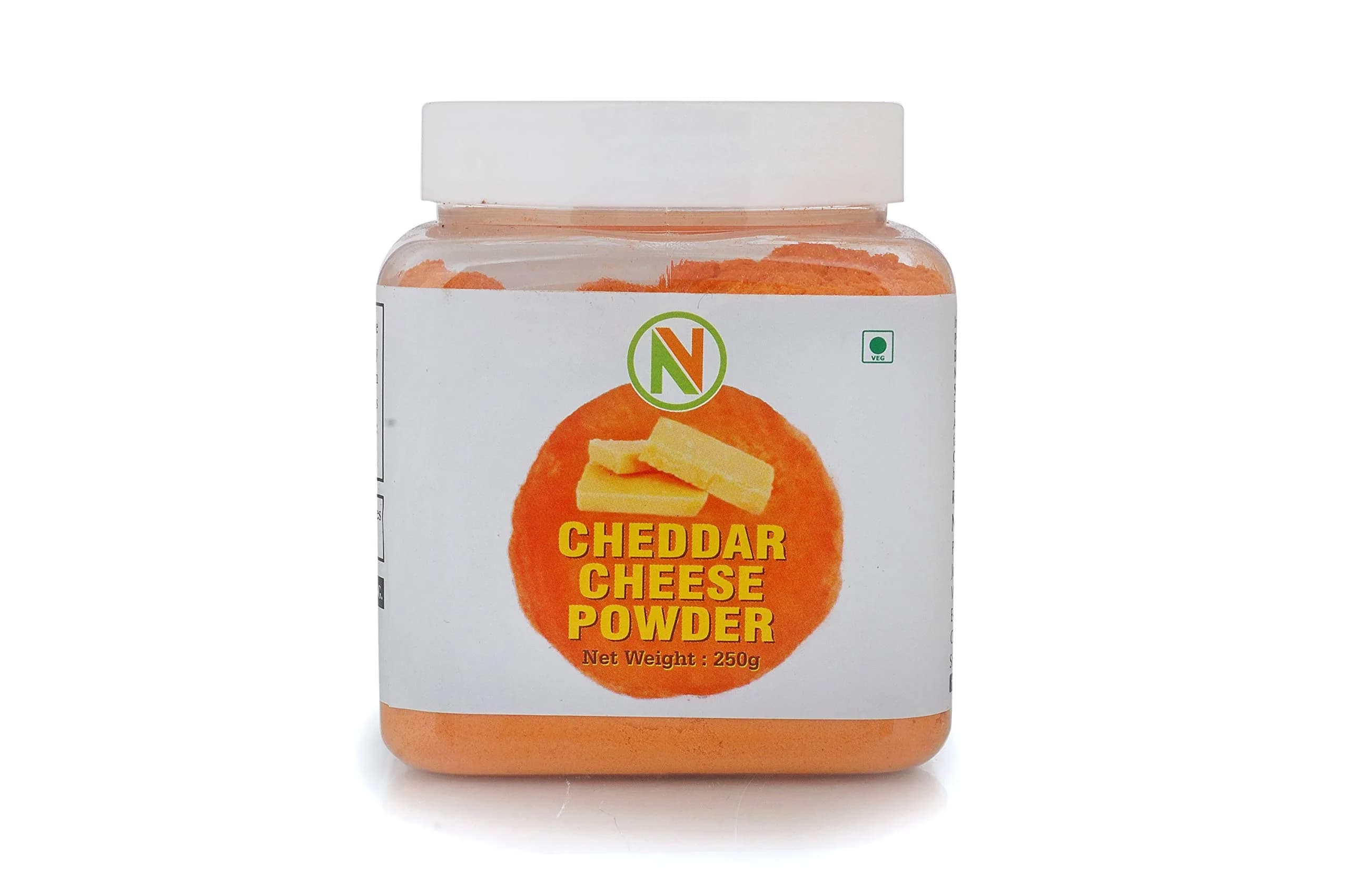 NatureVit Cheddar Cheese Powder 500g (250g x 2 Jars) | Vegan & Dairy-Free Flavor for Popcorn, Fries, Pasta — Powder