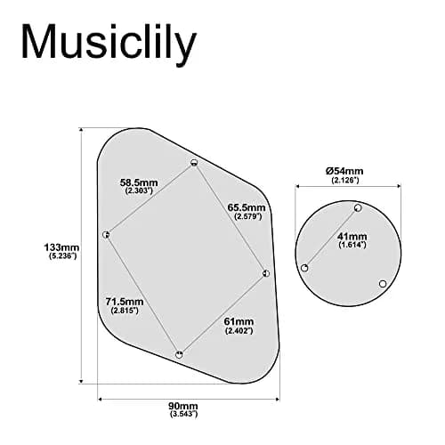 Musiclily Pro LP Control BackPlate and Switch Plate Cavity Cover 1Ply Cream | For China Made Epiphone LP Standard Guitar thumbnail 2