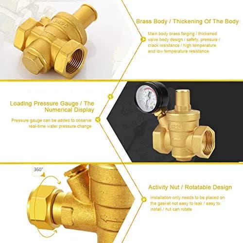 Keenso DN25 Water Pressure Regulator Brass 1.6Mpa | Hydraulic & Solar Energy Use thumbnail 5