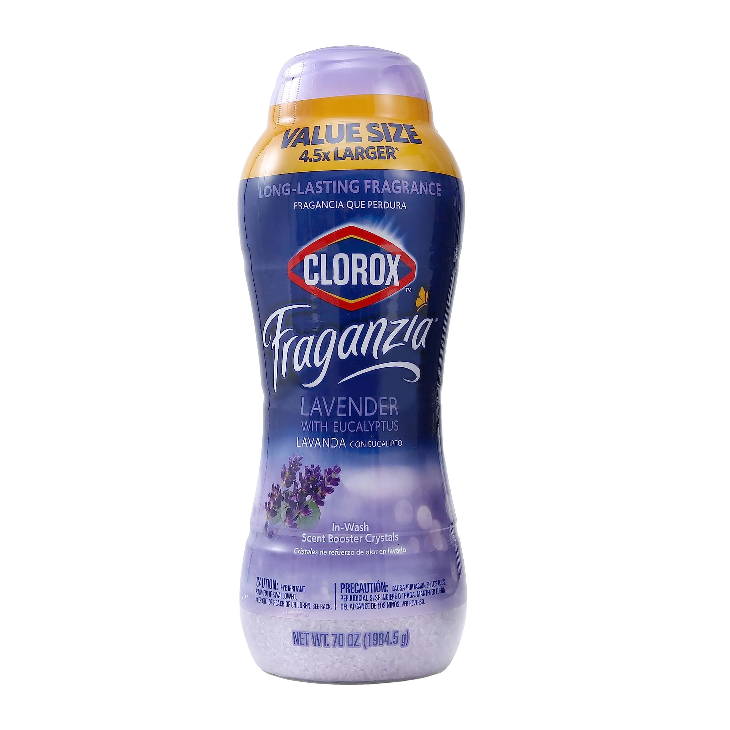 Clorox Fraganzia Laundry Scent Booster Crystals Lavender Eucalyptus 70 Oz (1.98 kg) | Long-Lasting Freshness for All Fabrics — Lavender