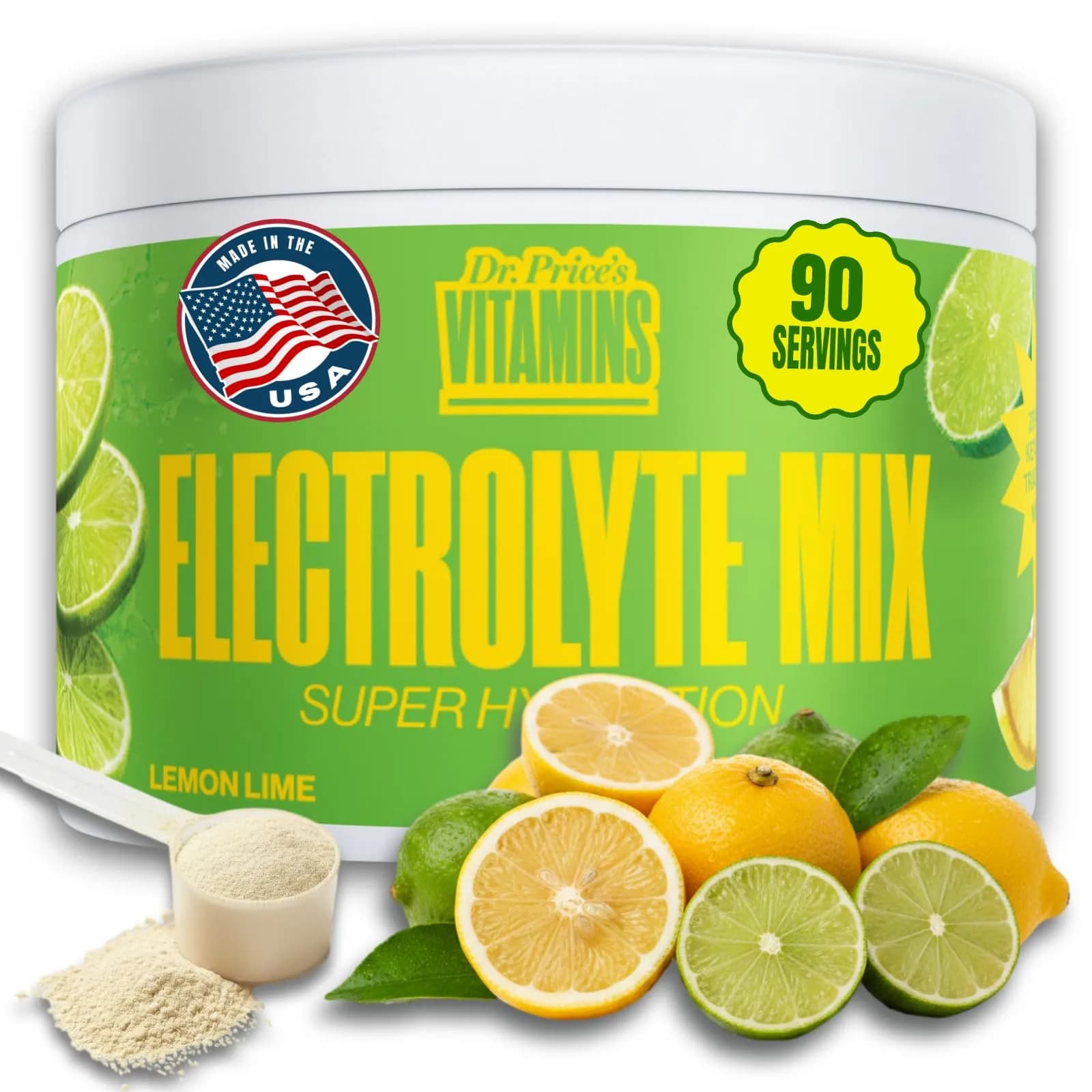 Dr. Price's Electrolytes Powder, Blueberry Pomegranate | Sugar Free Hydration Support (70-120 chars) — Lemon-Lime / 90 Servings