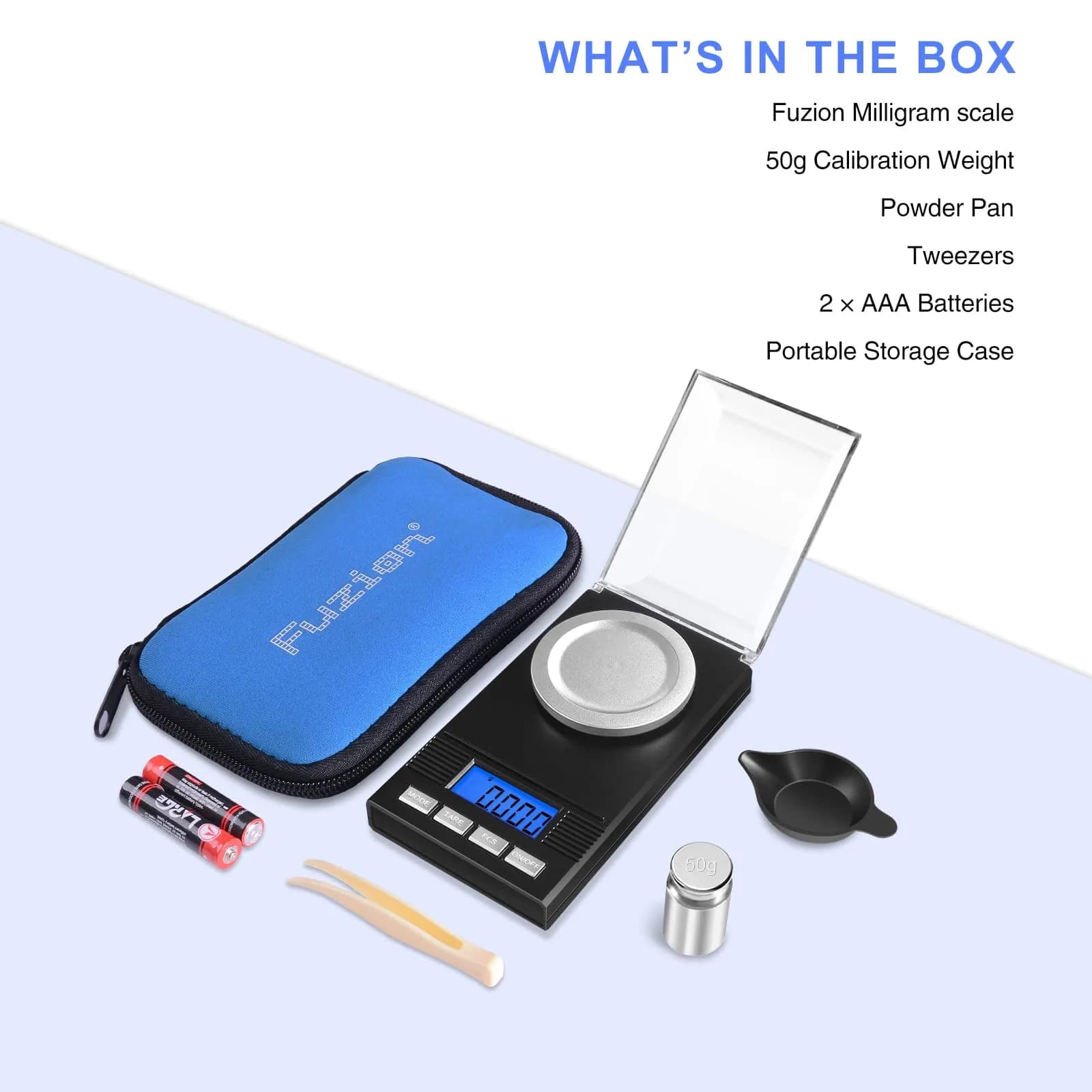 Fuzion Milligram Scale 50g/0.001g with 6-in-1 Kit | Precision Weighing for Powders & Small Items - view 7