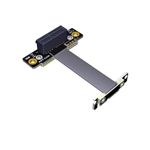 ADT-LINK Dual 90 Degree Right Angle PCIe 3.0 x1 to x1 Extension Cable 20cm (7.87in) | 8Gbps High Speed PCI Express Riser Card Ribbon Extender thumbnail 1