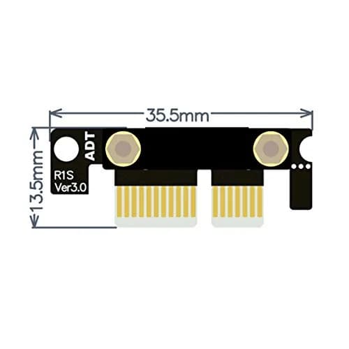 ADT-LINK Dual 90 Degree Right Angle PCIe 3.0 x1 to x1 Extension Cable 20cm (7.87in) | 8Gbps High Speed PCI Express Riser Card Ribbon Extender thumbnail 2