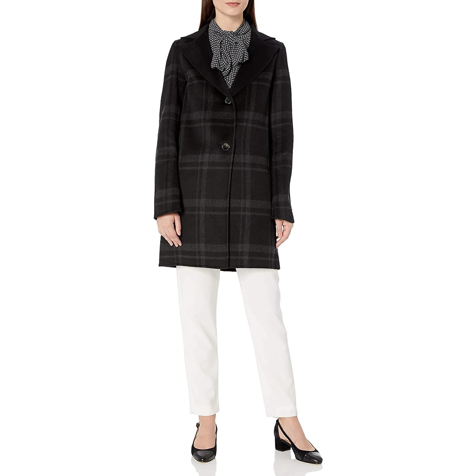 TAHARI Women's Sandra Wool Blend Topper Peacoat | Classic Wool Peacoat for Women in Multi (Small) - main product image