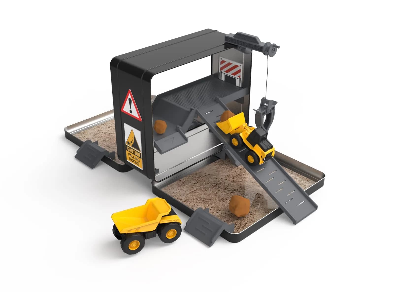 CAT Construction Toys Store N Go Playset with 5 Vehicles & 10 oz Dirt | Ages 3+ — Store N Go Playset