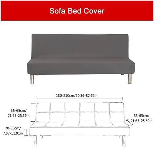 Homonic Armless Sofa Bed Cover Polyester Spandex 80" x 50" | Elegant, Soft & Durable (70-120 chars) thumbnail 7