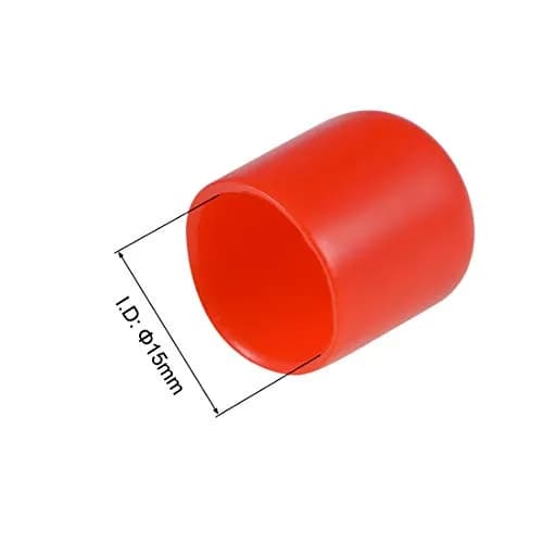 uxcell Red 20pcs Vinyl Rubber End Caps 15mm ID | Protects Floors & Threads thumbnail 3