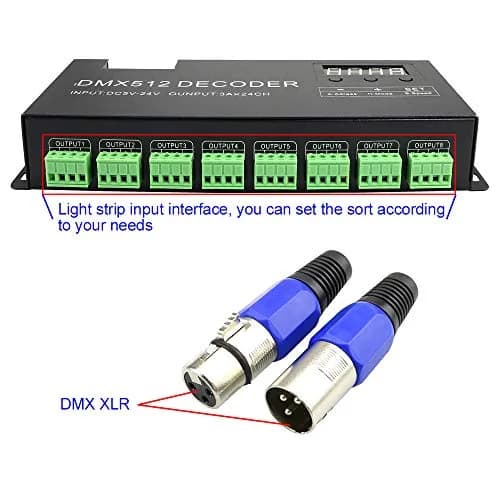 AMKI LED DMX 24CH Digital Display Decoder Dimming Driver DC5-24V 3A/CH | Stage Lighting Control thumbnail 4