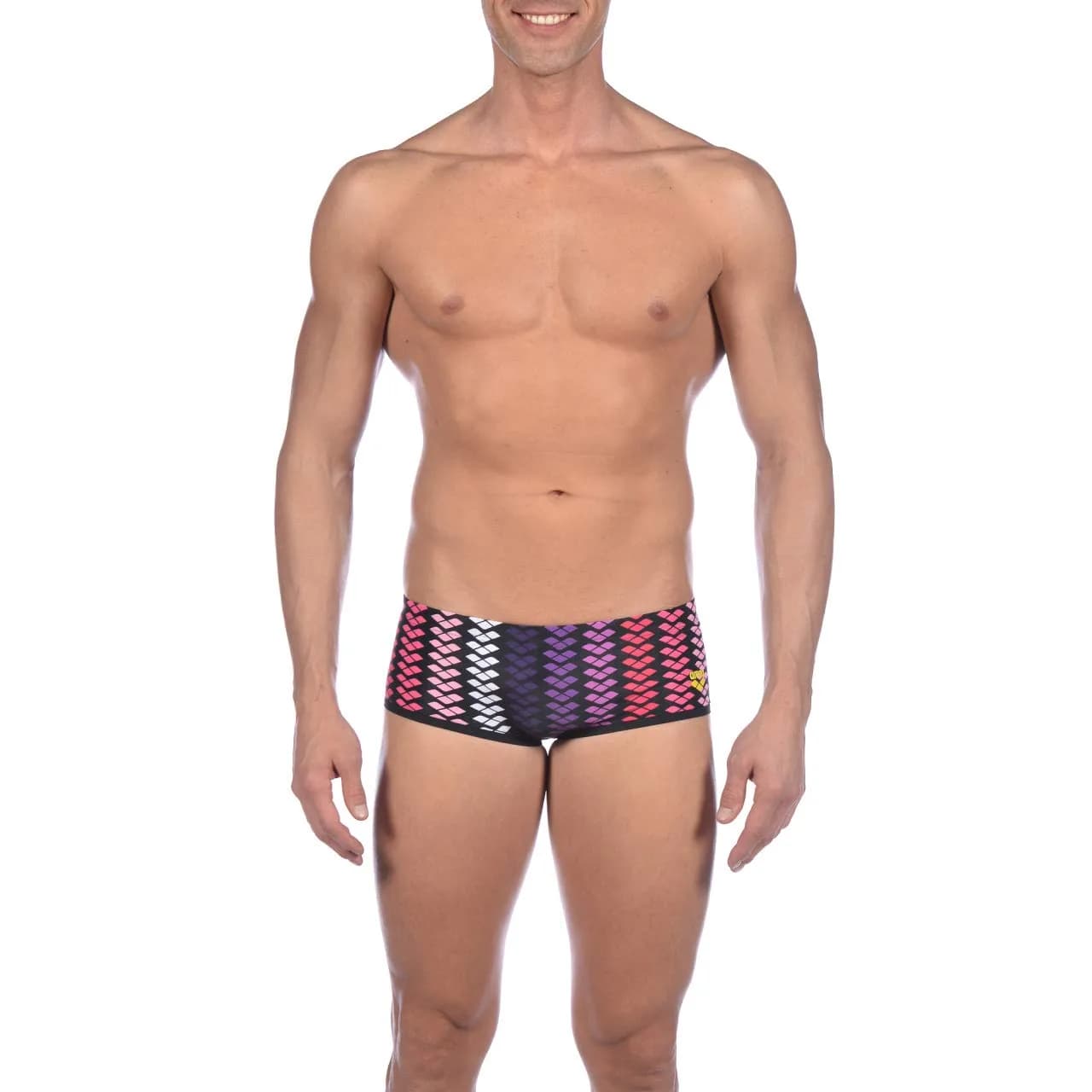 ARENA The One Logo Stripe Low Waist Maxlife Swim Short Swimsuit | Chlorine-Resistant, 36 — Arena One Logo