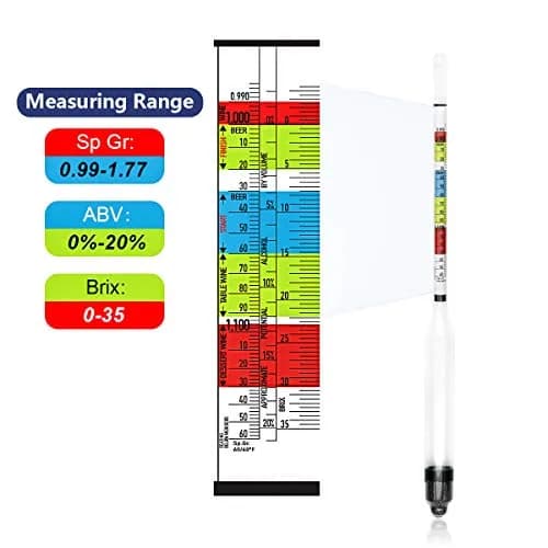 Circrane Hydrometer & Glass Test Jar Set, Triple Scale Alcohol Hydrometer for Brew Beer, Wine, Mead & Kombucha, ABV, Brix, Gravity | Home Brewing Supplies thumbnail 4