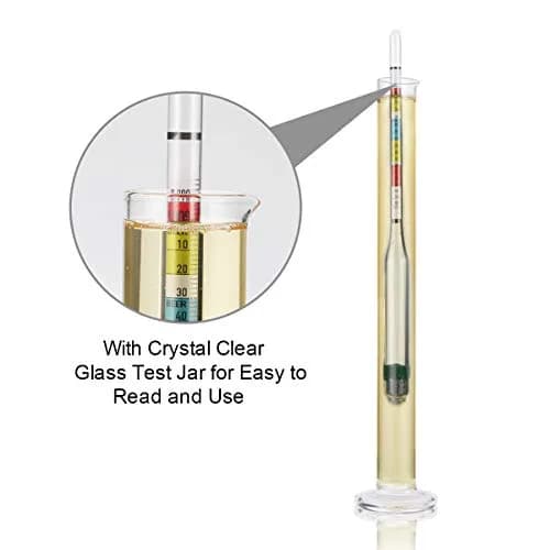 Circrane Hydrometer & Glass Test Jar Set, Triple Scale Alcohol Hydrometer for Brew Beer, Wine, Mead & Kombucha, ABV, Brix, Gravity | Home Brewing Supplies thumbnail 6
