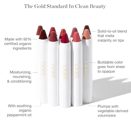 Ogee Tinted Sculpted Lip Oil - Lip Stain with Organic Coconut & Jojoba Oil, Vitamin E | Sheer, Buildable Color (70-120 chars) thumbnail 4