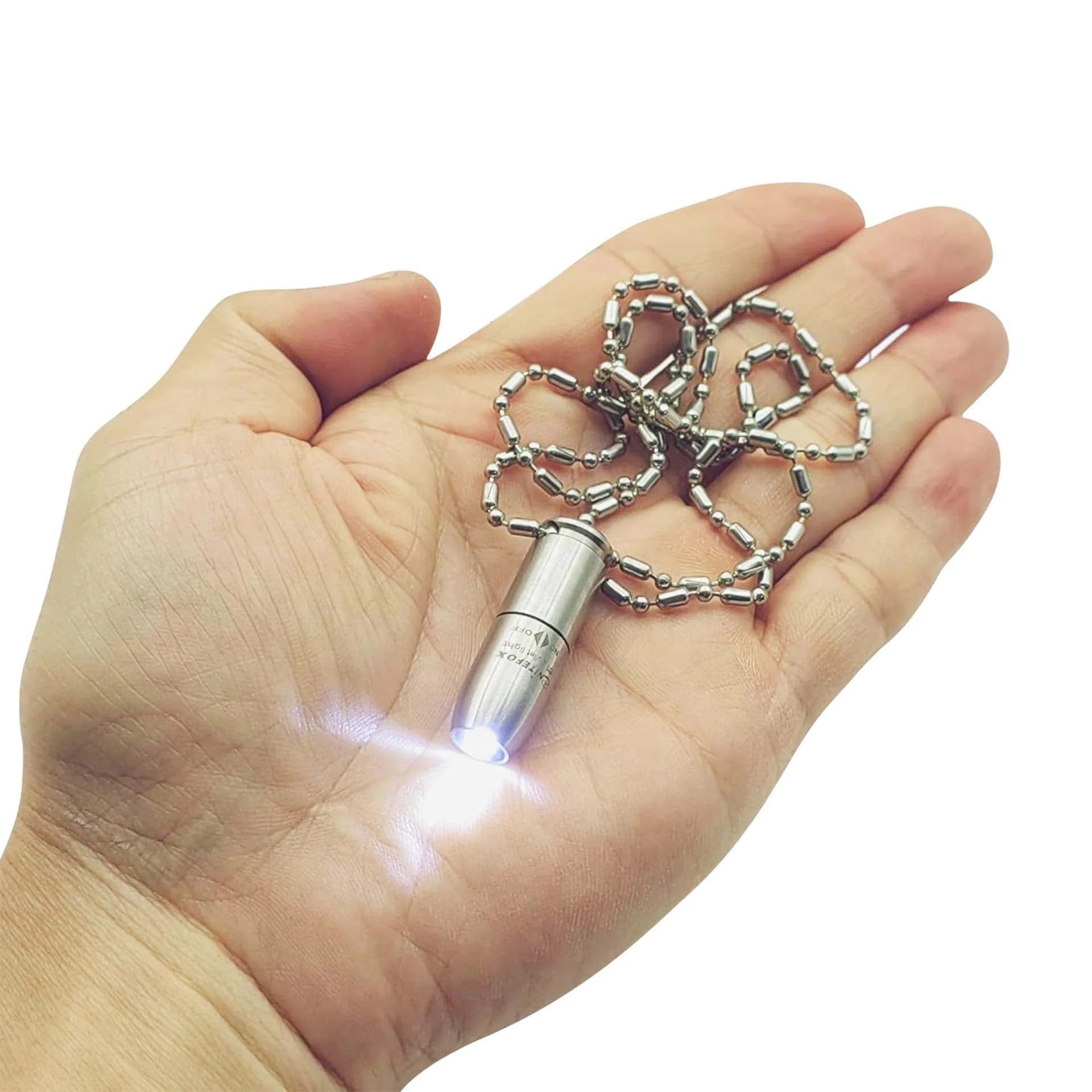 Nitefox E1 Keychain Flashlight Stainless Steel 1.3-inch | Ultra-Compact Bright LED Torch for EDC — Stainless Steel