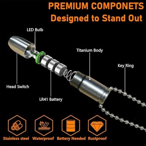 Nitefox E1 Keychain Flashlight Stainless Steel 1.3-inch | Ultra-Compact Bright LED Torch for EDC thumbnail 7