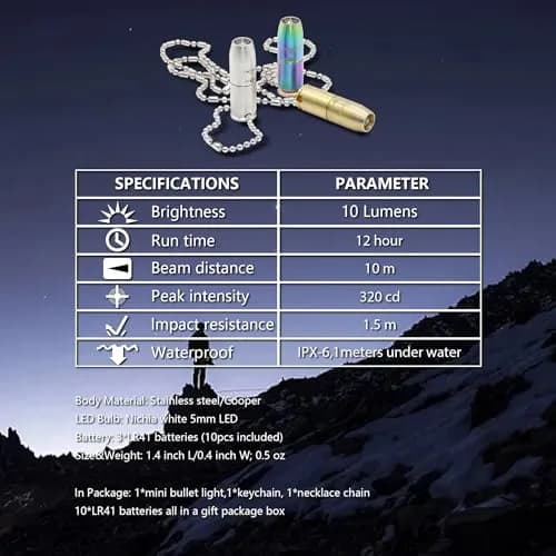 Nitefox E1 Keychain Flashlight Stainless Steel 1.3-inch | Ultra-Compact Bright LED Torch for EDC thumbnail 8