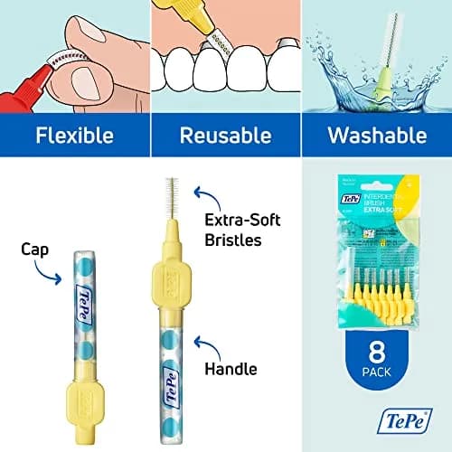 TePe Extra Soft Interdental Brush 0.7mm (8 Count) | Dentist-Recommended for Sensitive Gums thumbnail 5