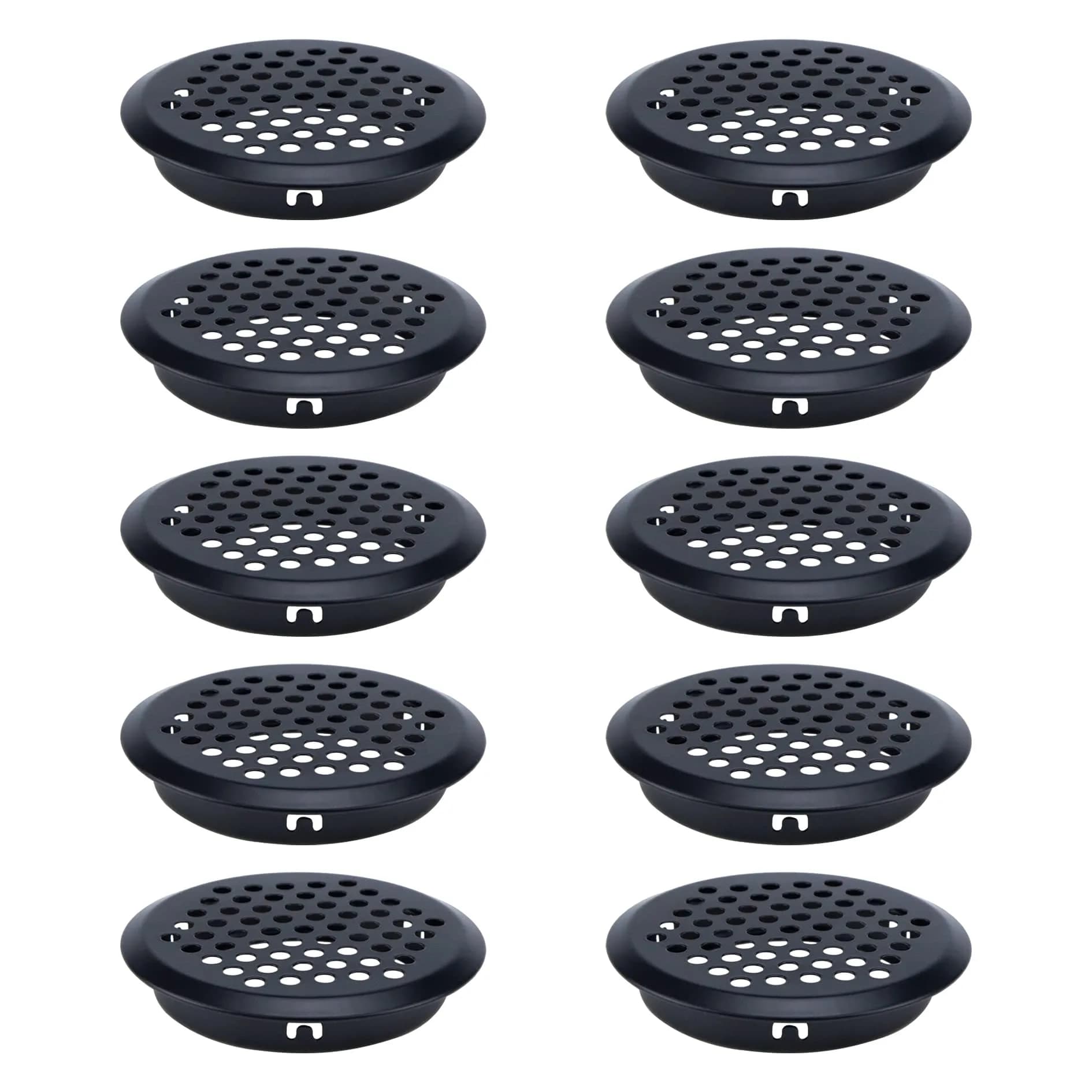 MY MIRONEY Black Stainless Steel Circular Soffit Vents 53mm (2.1") Bottom Diameter | 10-Pack for Ventilation - main product image