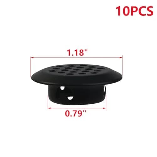 MY MIRONEY 10PCS Black Circular Soffit Vent, 0.8" | Stainless Steel Vent for Cabinets & Office Use thumbnail 2