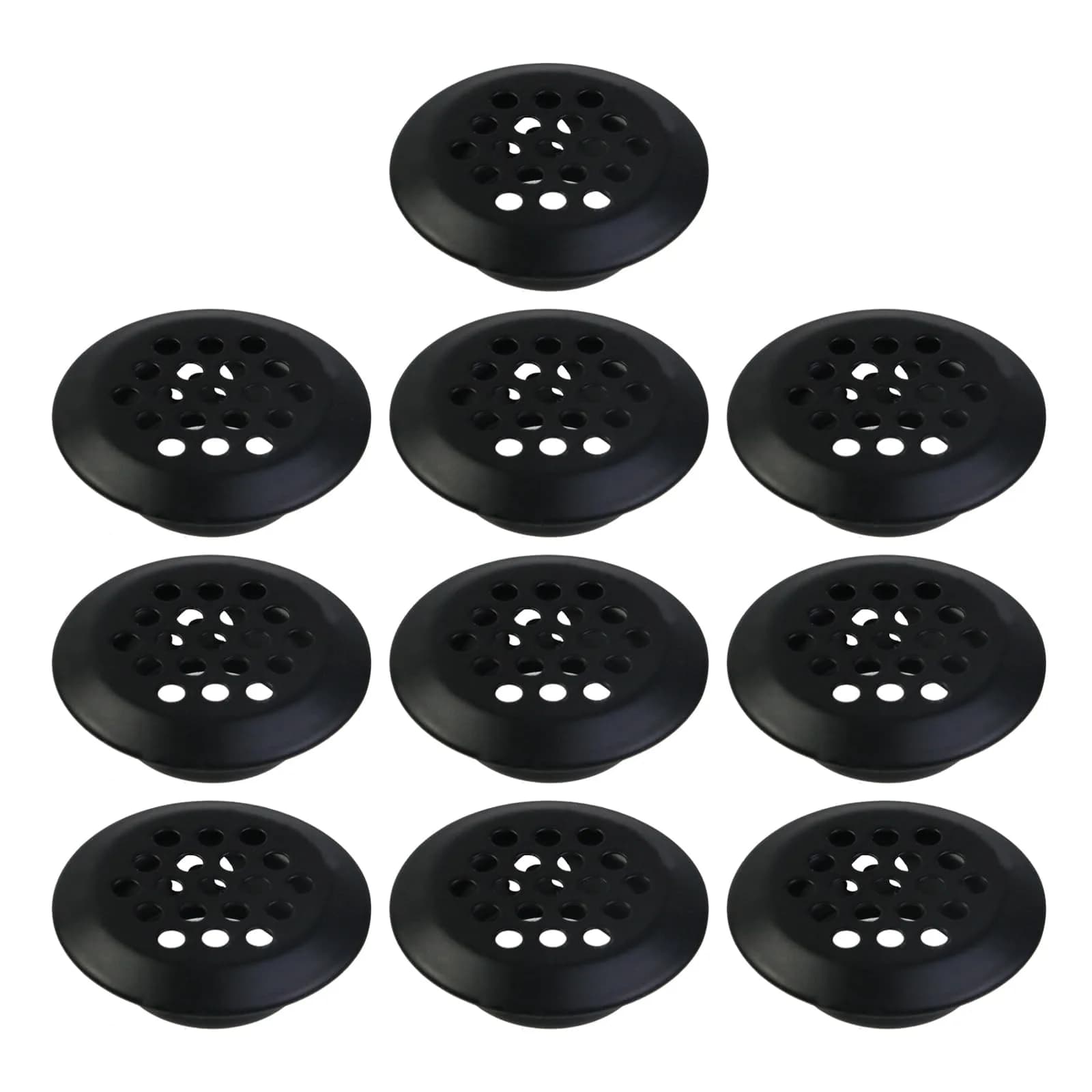 MY MIRONEY 10PCS Black Circular Soffit Vent, 0.8" | Stainless Steel Vent for Cabinets & Office Use - main product image