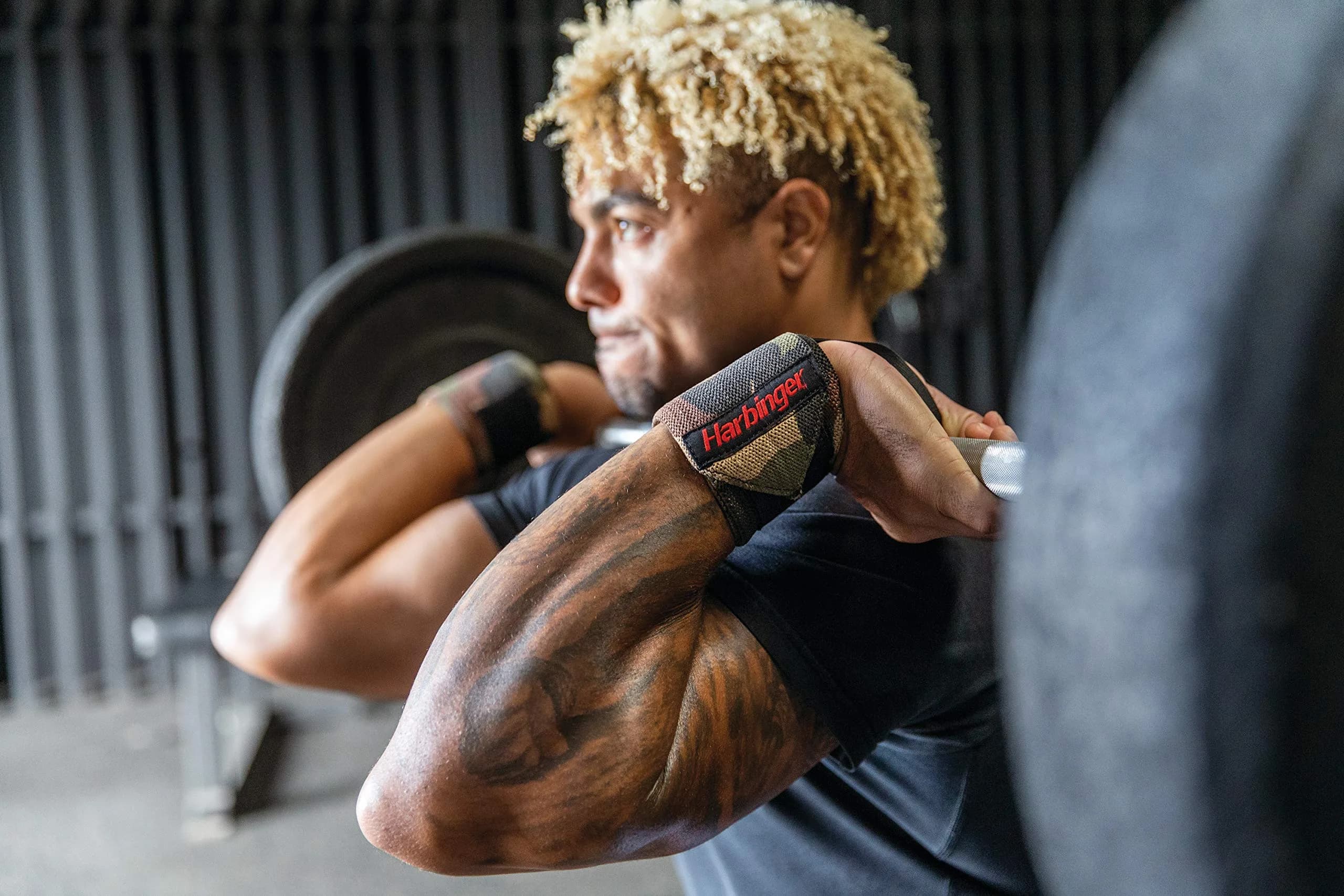 Harbinger Red Line 18-Inch Weightlifting Wrist Wraps (Pair, Camo) | Competition Grade Elastic for Maximum Stability - view 4