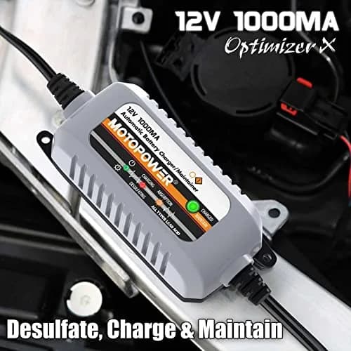MOTOPOWER MP00205B 12V 1000mA Automatic Battery Charger & Maintainer | 12V DC, 1A Output, 350g thumbnail 2
