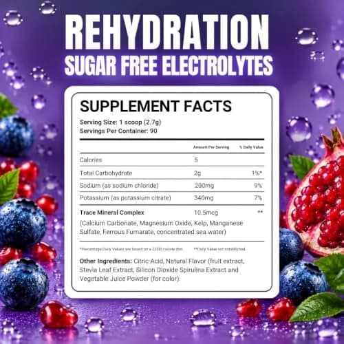 Dr. Price's Electrolytes Powder, Blueberry Pomegranate | Sugar Free Hydration Support (70-120 chars) thumbnail 4