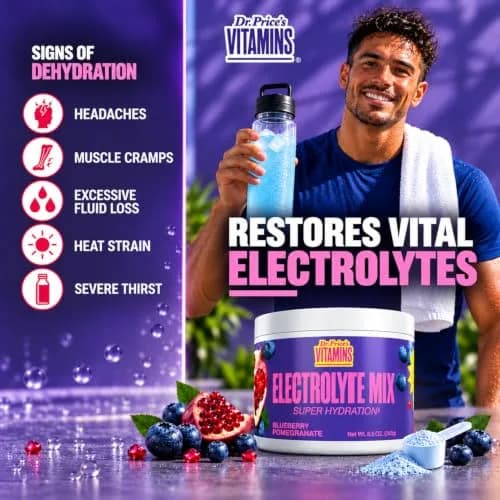 Dr. Price's Electrolytes Powder, Blueberry Pomegranate | Sugar Free Hydration Support (70-120 chars) thumbnail 3