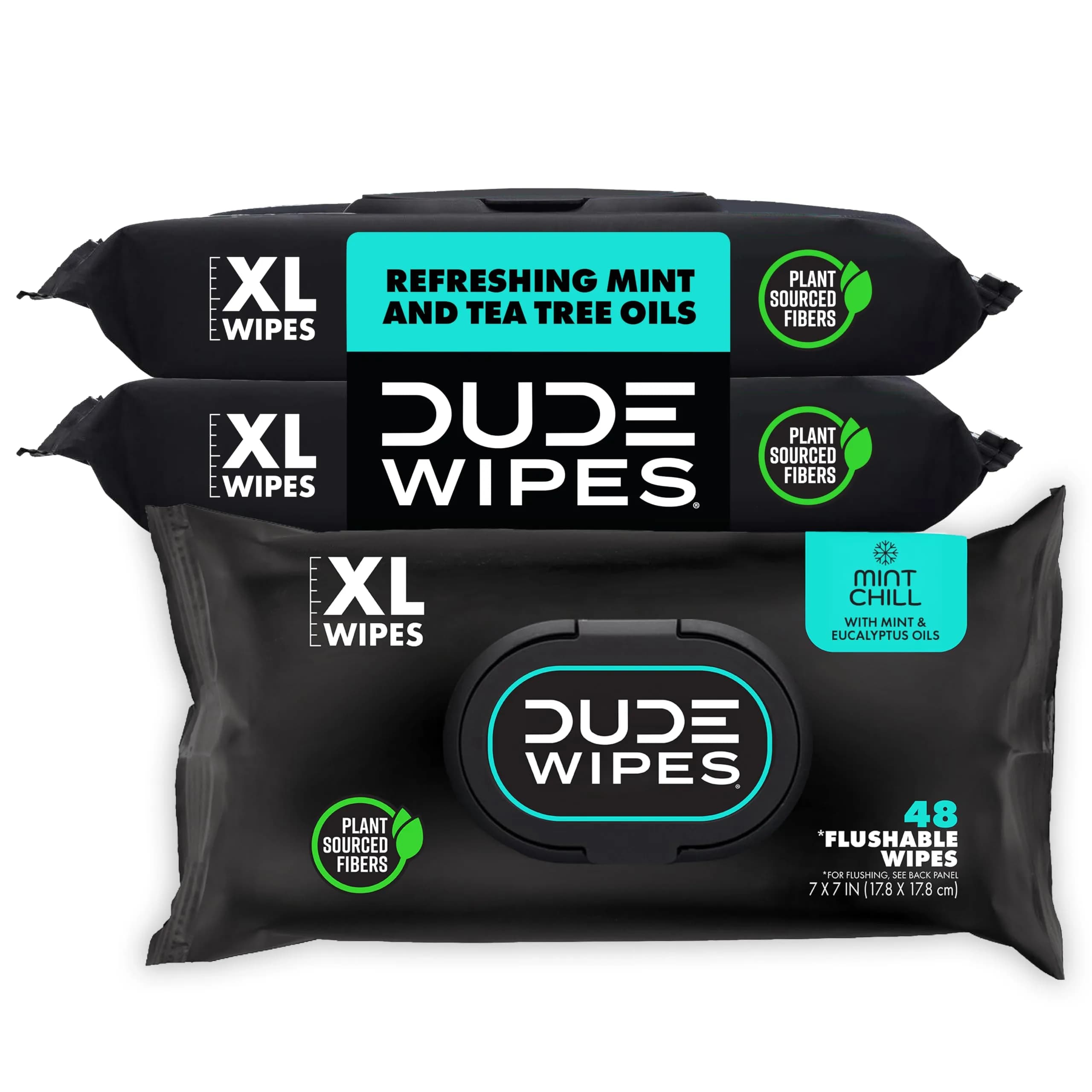 DUDE Wipes Mint Chill Adult Flushable Wet Wipes 144 Count | Refreshing, Plant-Based, Hypoallergenic