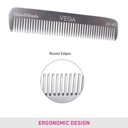 VEGA Pocket Comb | Strong, Light, Durable Metal Aluminum Hair Comb thumbnail 6
