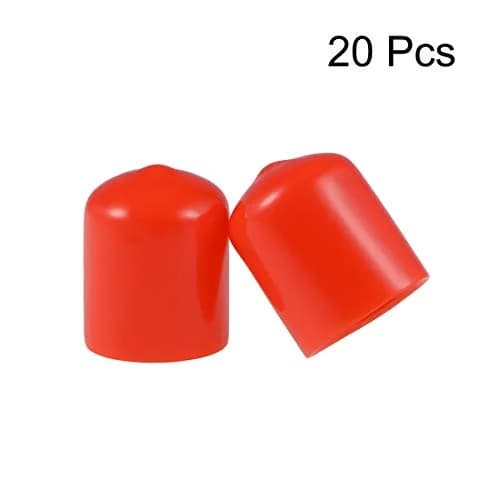 uxcell Rubber End Caps 18mm ID Vinyl Round Tube Thread Protectors Red | Furniture & Pipe End Cover thumbnail 2