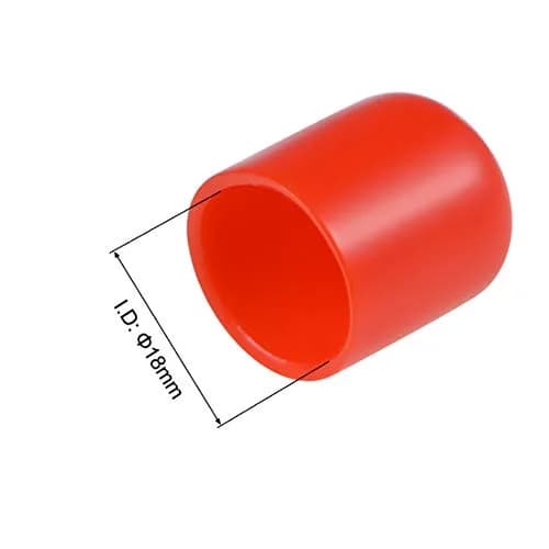 uxcell Rubber End Caps 18mm ID Vinyl Round Tube Thread Protectors Red | Furniture & Pipe End Cover thumbnail 3