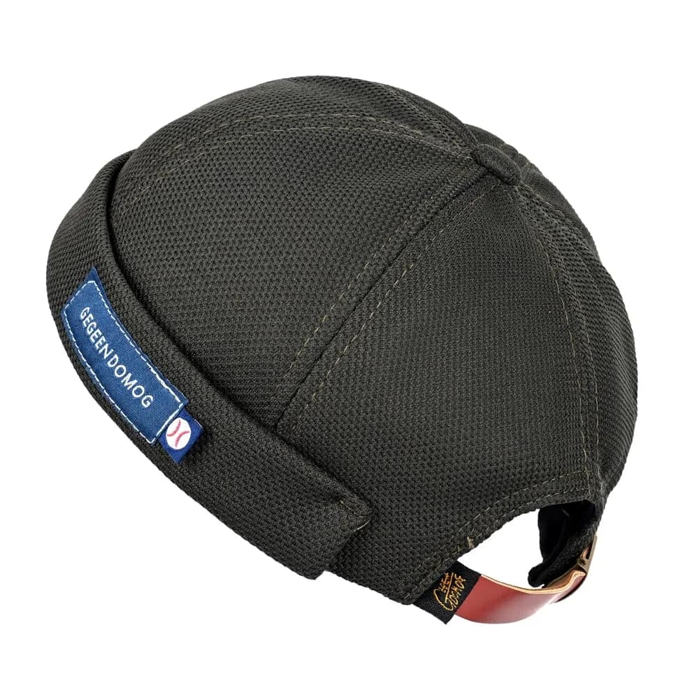 jerague Adjustable Leather Buckle Vintage Style Beanie | Breathable & Foldable, One Size (21.6-23.6"), Unisex